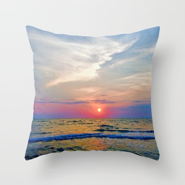 Naples Florida sunset on the Gulf of Mexico Throw Pillow