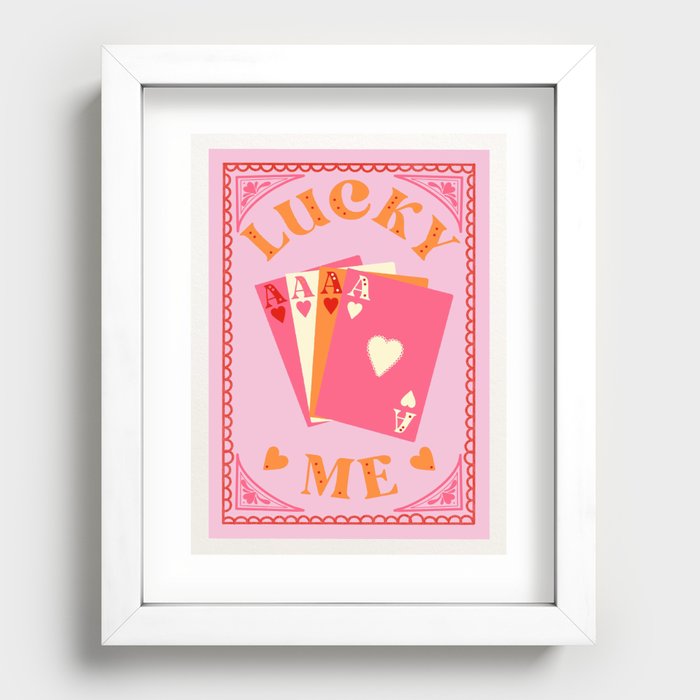 Lucky Me, Playing Cards Print Recessed Framed Print