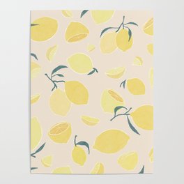 zesty yellow Lemon Poster