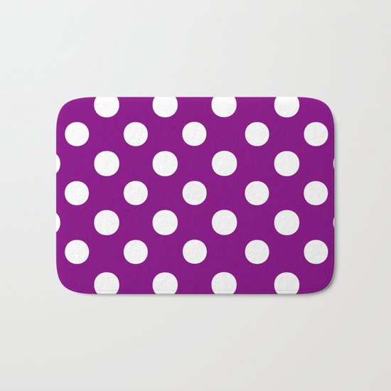Polka Dots (White/Purple) Bath Mat