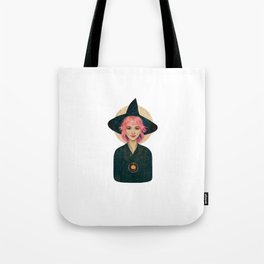Pink Astrology Witch Tote Bag
