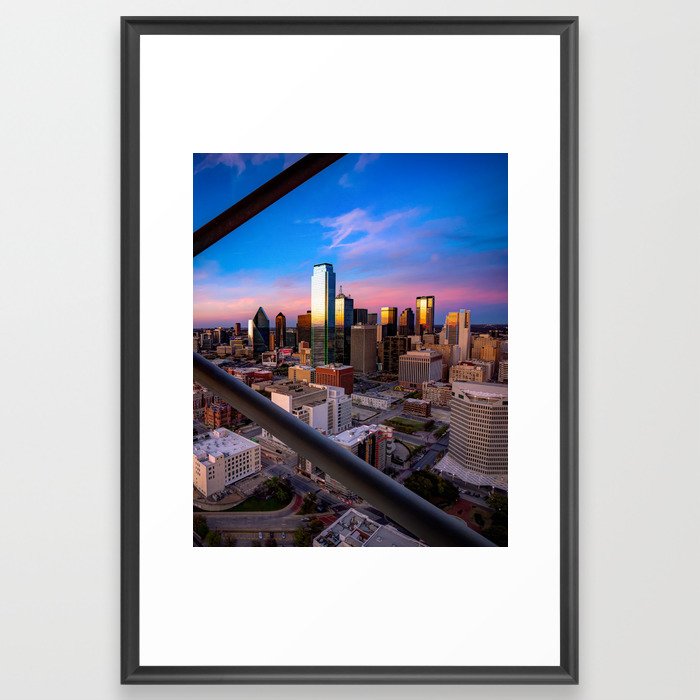 Deep Blue Skies over Dallas Texas Framed Art Print