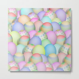 Pastel Colored Easter Eggs Metal Print | Mixed Media, Food, Eggs, Paintedeggs, Coloredeggs, Eastereggs, Background, Easter, Pasteleggs, Graphicdesign 