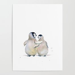 Two Little Penguins Poster