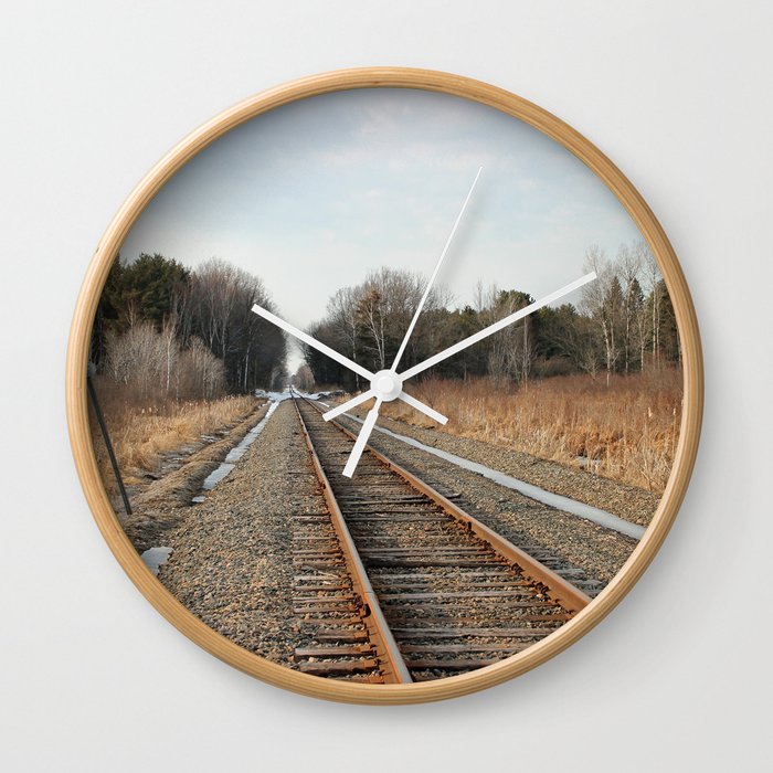 Train Tracks Wall Clock