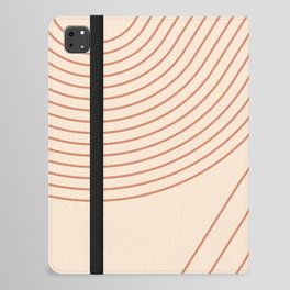 Geometric Lines Pattern 6 in Brown Beige (Rainbow Abstract) iPad Folio Case