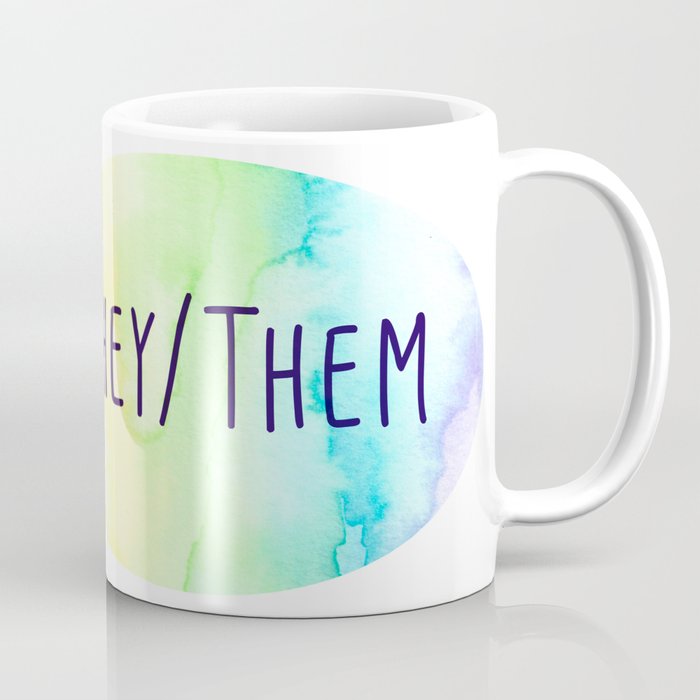 They Them Pronouns (Watercolor Rainbow) Coffee Mug