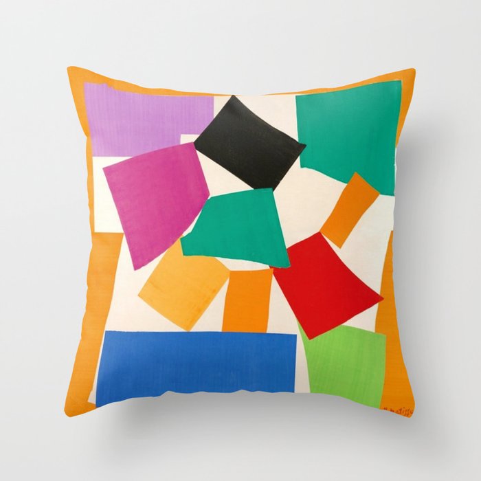 Henri Matisse - The Snail cut-out series portrait painting Throw Pillow