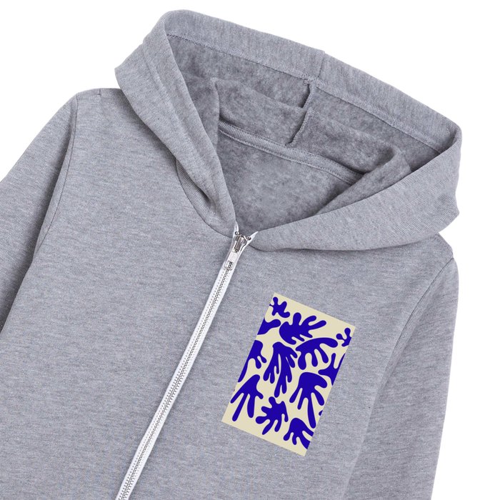 Classsic Blue Matisse Pattern Kids Zip Hoodie