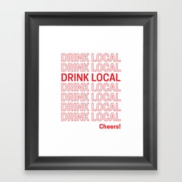 Drink Local (Bodega Bag Repeat) Framed Art Print