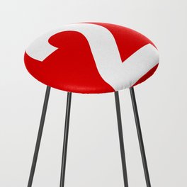 Number 2 (White & Red) Counter Stool