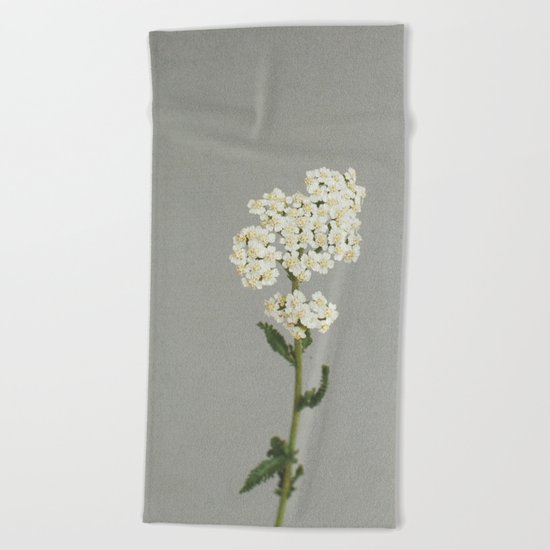 White Flowers Beach Towel