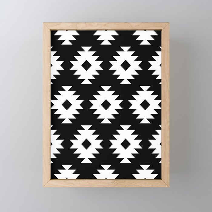 Southwestern  Black and White Framed Mini Art Print