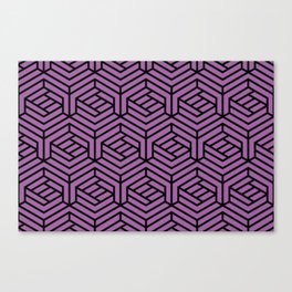Black and Purple Cube Geometric Shape Pattern Pairs DE 2022 Popular Color Royal Pretender DE5999 Canvas Print