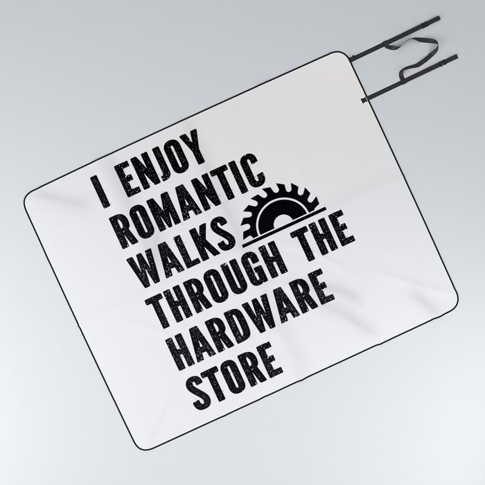 Funny Romantic Walks Through Hardware Store Picnic Blanket