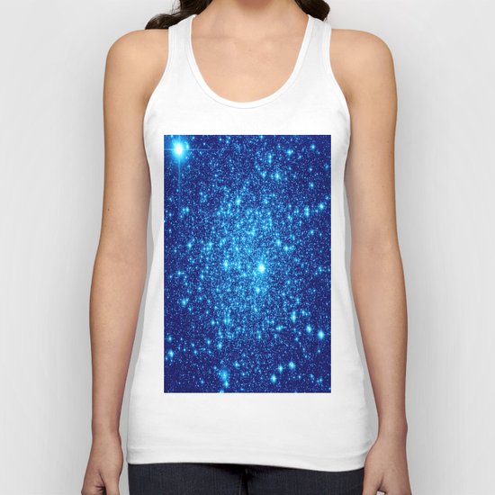 Vivid Blue gALaxY Stars Unisex Tank Top