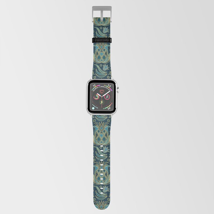 Luxe Pineapple // Art Deco Blue Apple Watch Band