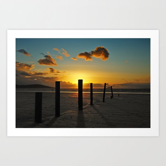 Golden sunset Art Print