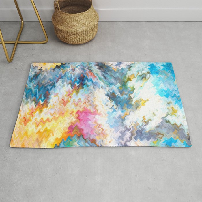 Beautiful Paint Zigzag Abstract #12 Rug
