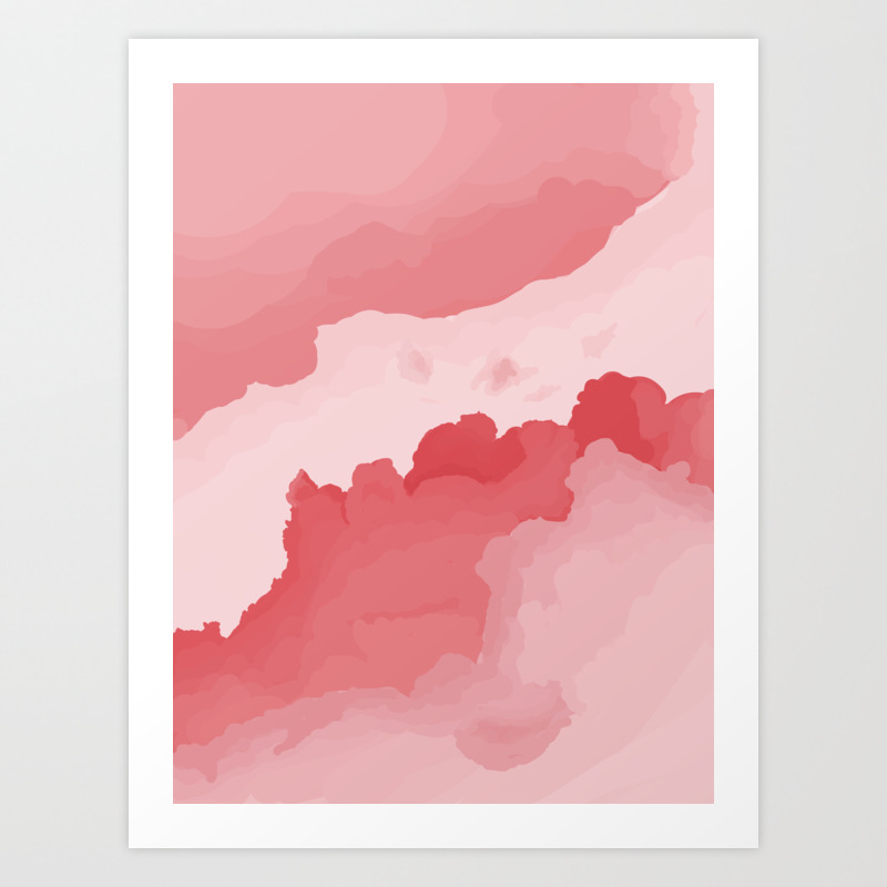 Pink Cloud Digital Painting Art Print By Ambersporleder Society6