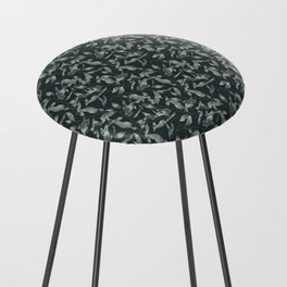 Green Foliage Leaves Pattern Counter Stool