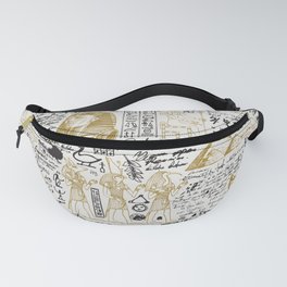 Seamless pattern on the Ancient Egypt theme with unreadable notes Fanny Pack
