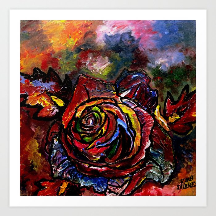 Rose in Colour Art Print