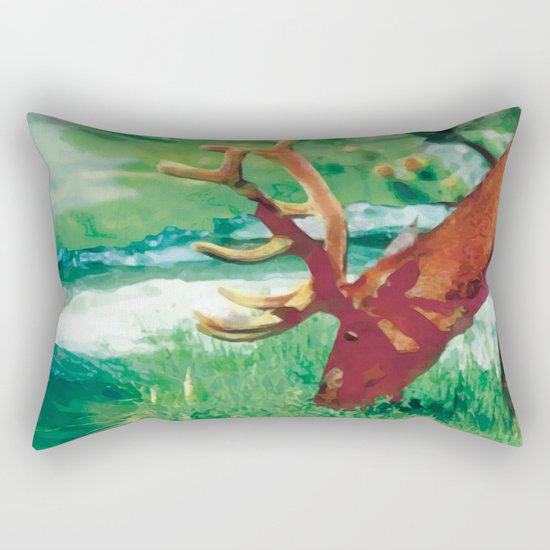 Deer on the edge of the forest Rectangular Pillow