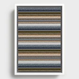 serape southwest stripe - cool natural tones Framed Canvas