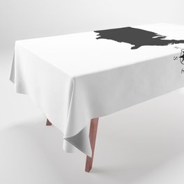 USA Outline Silhouette Map With Compass Tablecloth
