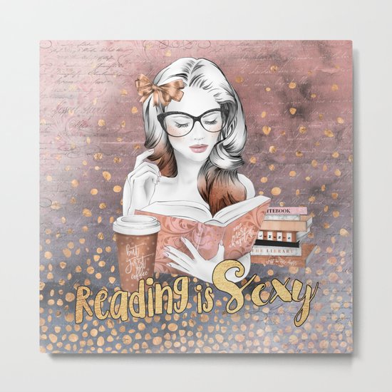 Reading is Sexy Metal Print