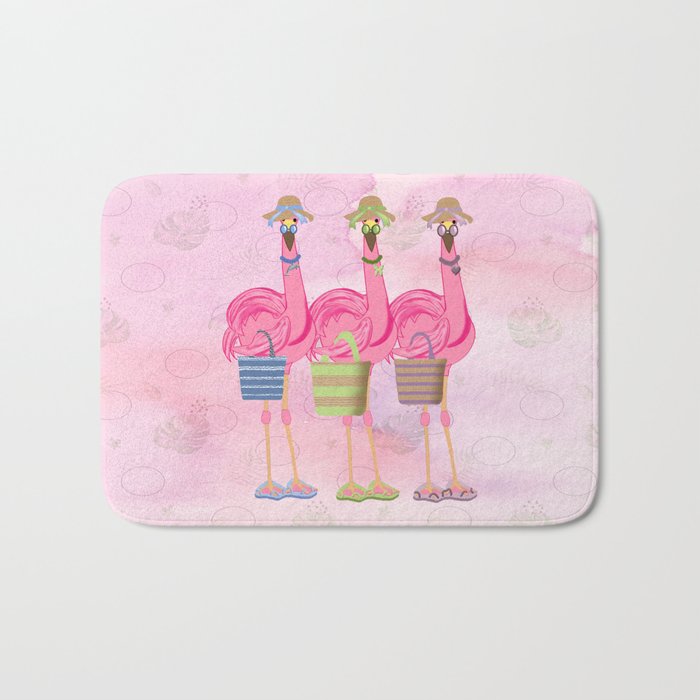 Flamingo Friends Shopping Bath Mat