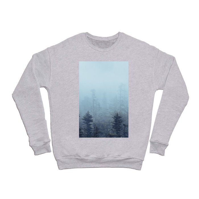 Foggy Forest Pacific Northwest Blues Crewneck Sweatshirt