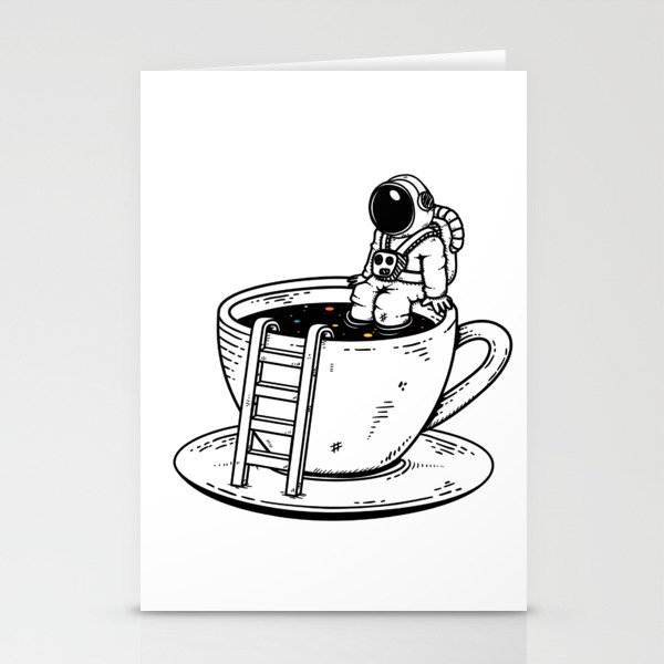 Black space Stationery Cards