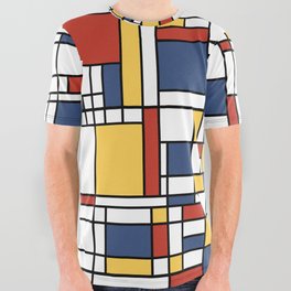 Mondrian De Stijl Pattern All Over Graphic Tee