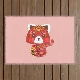 Jessica The Cute Red Panda Outdoor Rug