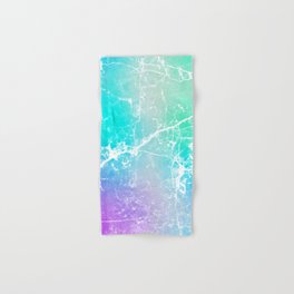 Modern turquoise purple watercolor abstract marble Hand & Bath Towel