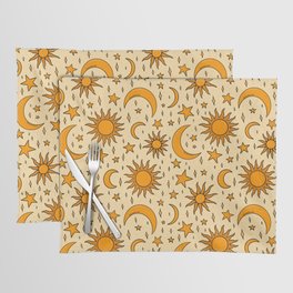 Vintage Sun and Star Print Placemat