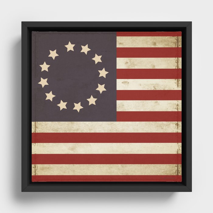 Betsy Ross Flag Framed Canvas