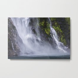 Waterfall.. Metal Print | Stirlingfalls, Digital, Color, Newzealand, Milfordsound, Nature, Photo, Waterfall, Fjord, Moss 