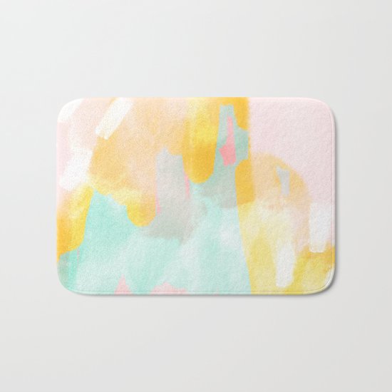 Soft Pastel summer abstract Bath Mat