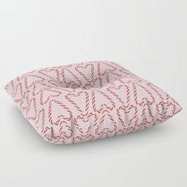 Candy Cane Hearts on bubblegum pink Floor Pillow