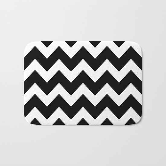 Chevron Black & White Bath Mat