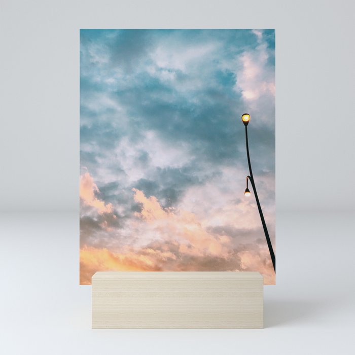 sky is the limit - street lamp Mini Art Print