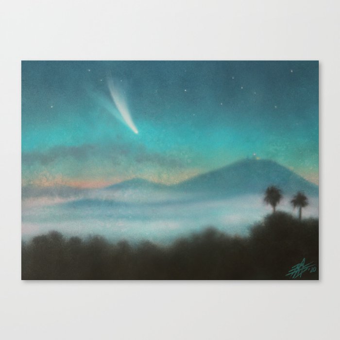 Incoming Fog with Comet  Canvas Print