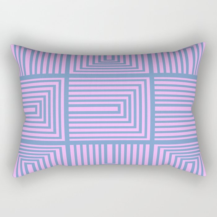 Lines in Pink and Blue 106 Rectangular Pillow