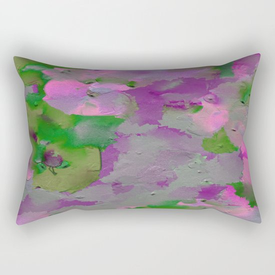 Raw Paint 1 - Purple And Green Rectangular Pillow