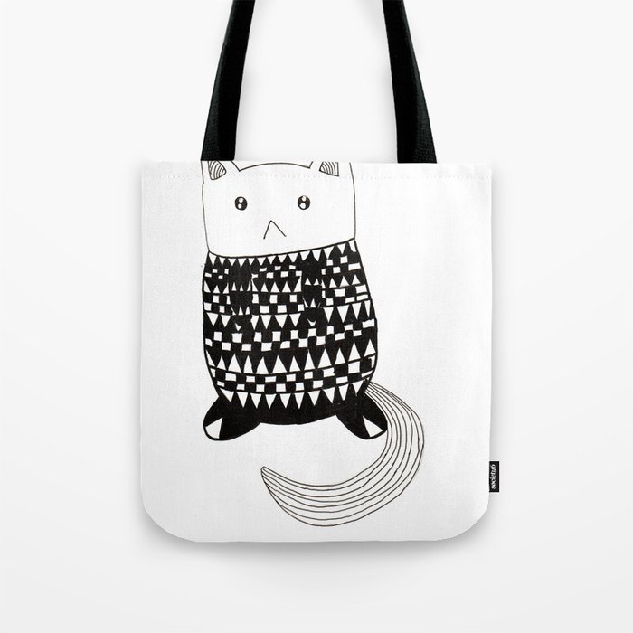 Cat with pattern  Tote Bag