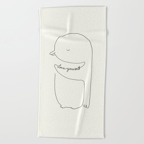 Love Yourself Penguin Beach Towel