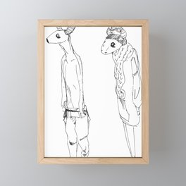 deer dudes Framed Mini Art Print